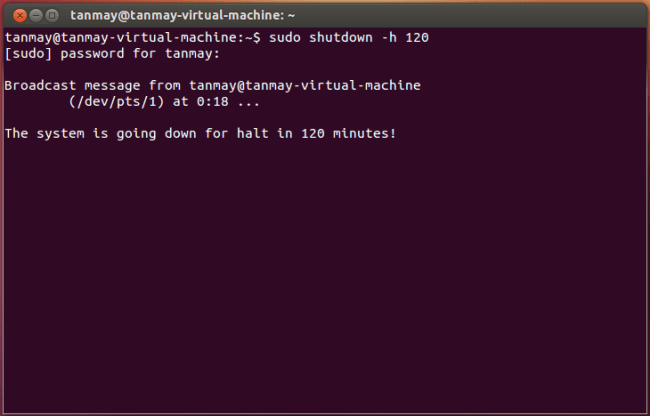 Linux shutdown command